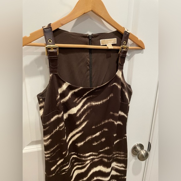 Michael Kors Brown Zebra Print Dress Sz S - Picture 4 of 6